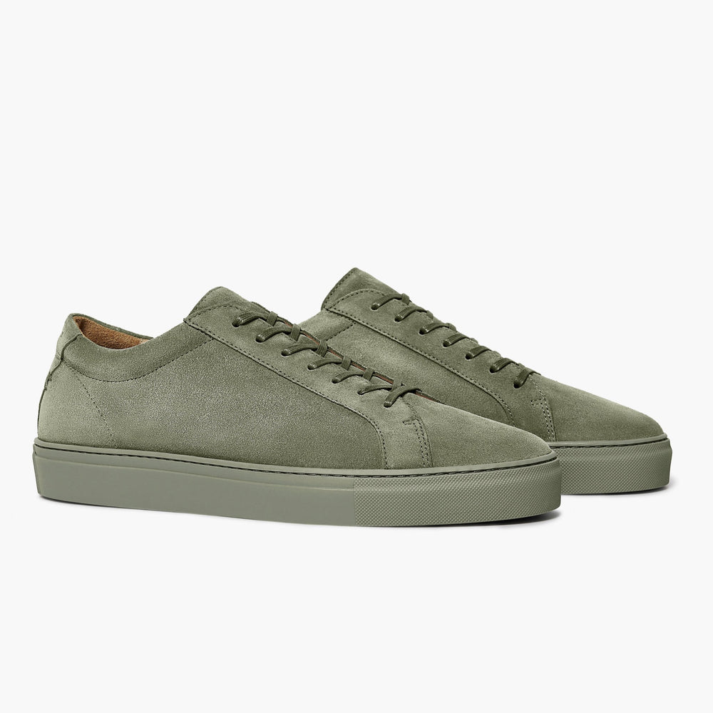 Uniform Standard Men's Series 1 minimalist suede sneaker in Green handcrafted in Portugal