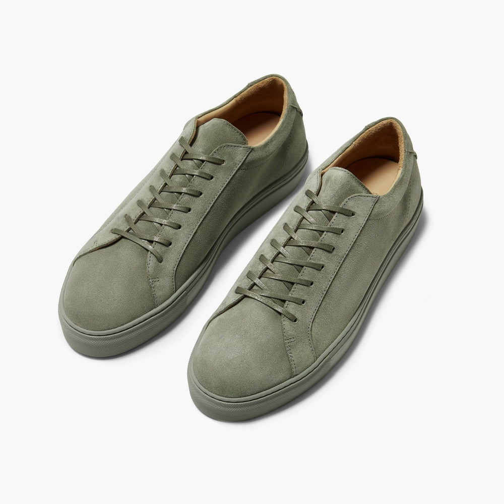 Uniform Standard Men's Series 1 minimalist suede sneaker in Green handcrafted in Portugal
