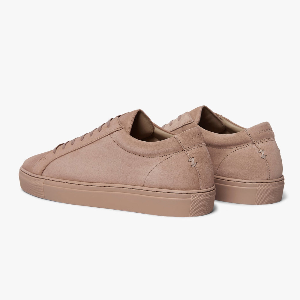 Uniform Standard Men's Series 1 minimalist suede sneaker in Pink handcrafted in Portugal