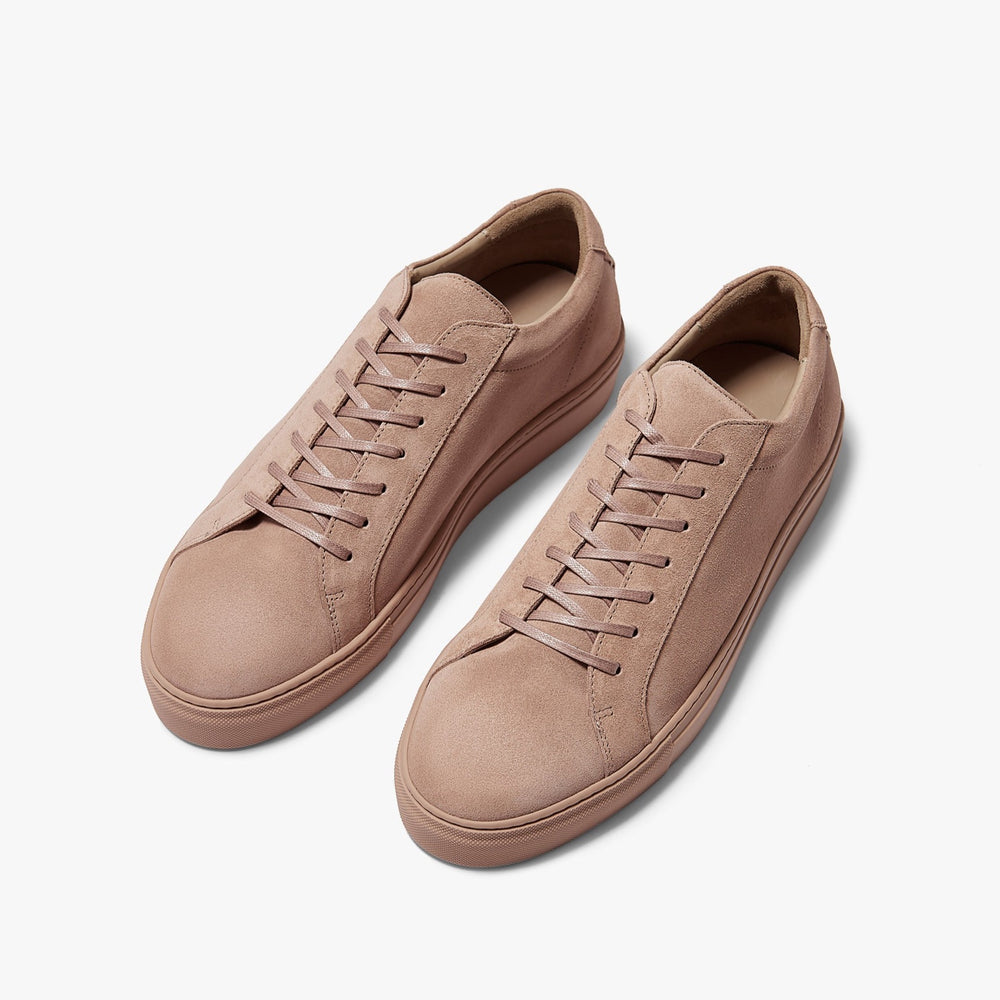 Uniform Standard Men's Series 1 minimalist suede sneaker in Pink handcrafted in Portugal