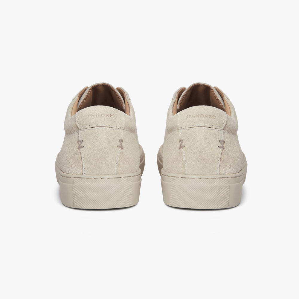 Uniform Standard Men's Series 1 minimalist suede sneaker in Beige handcrafted in Portugal
