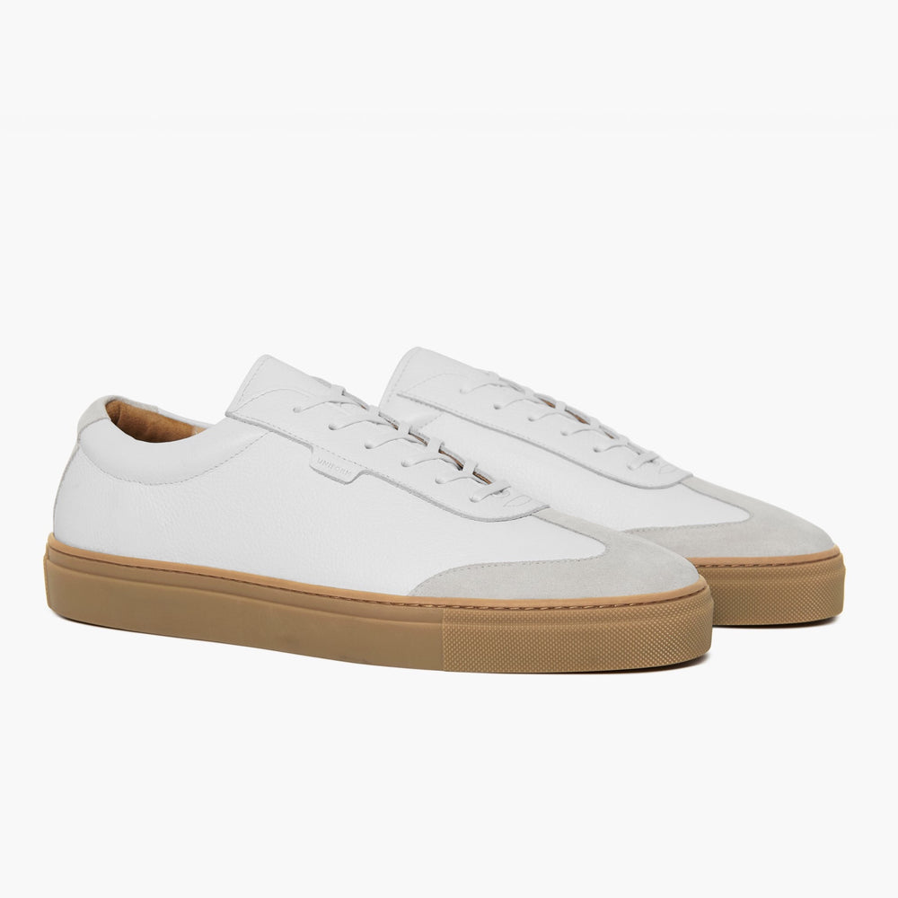 Uniform Standard Men's Series 3 minimalist leather sneaker in White handcrafted in Portugal