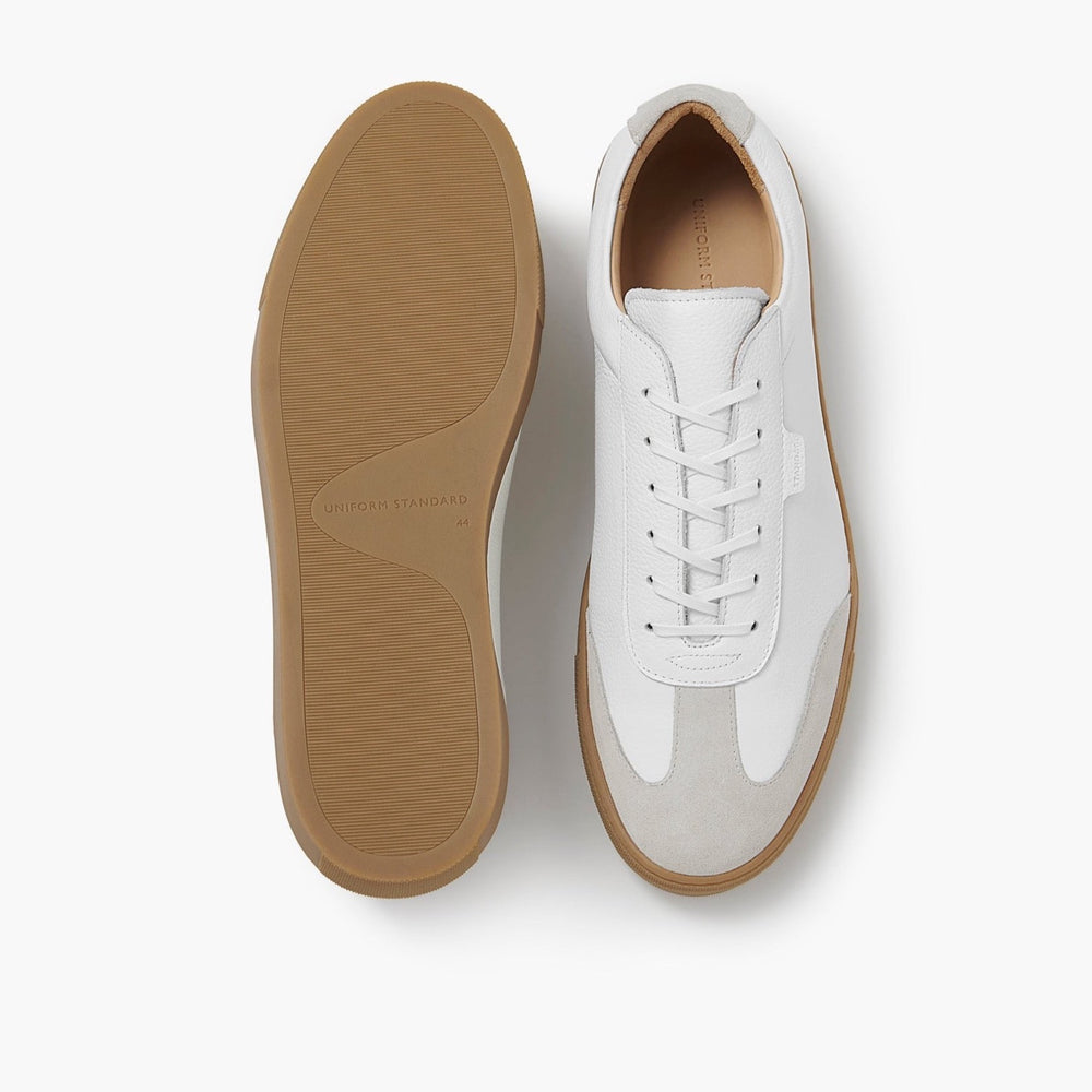 Uniform Standard Men's Series 3 minimalist leather sneaker in White handcrafted in Portugal