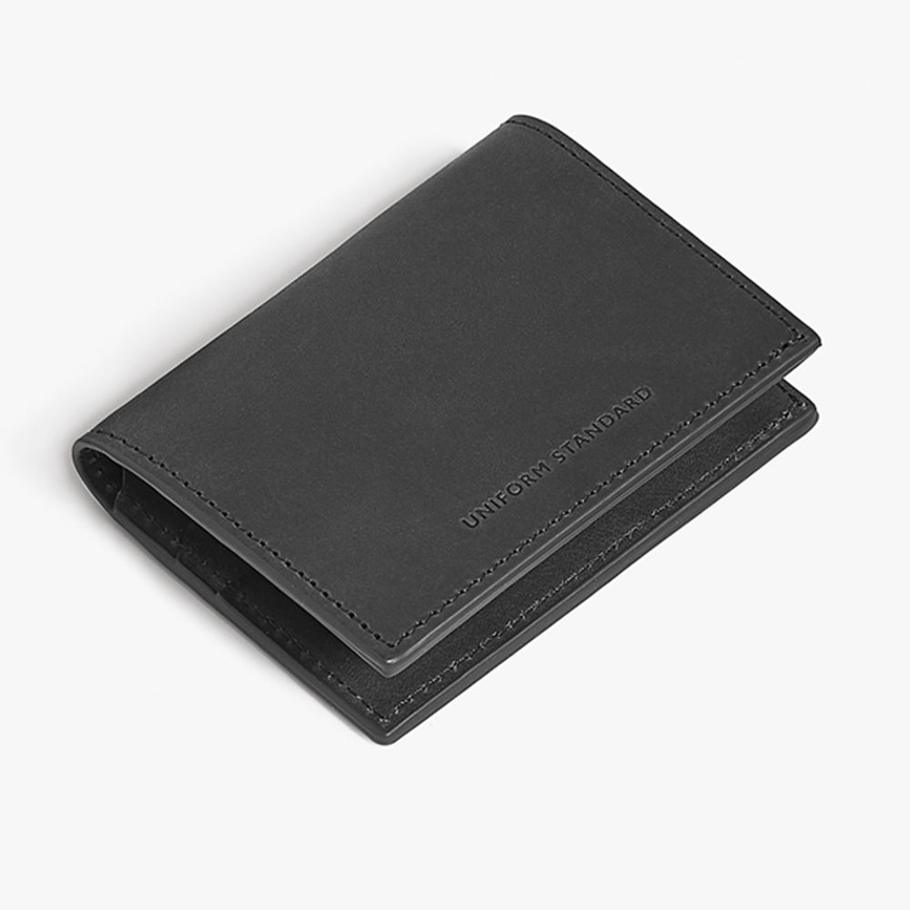 Uniform Standard premium leather cardholder in Grey designed in East London