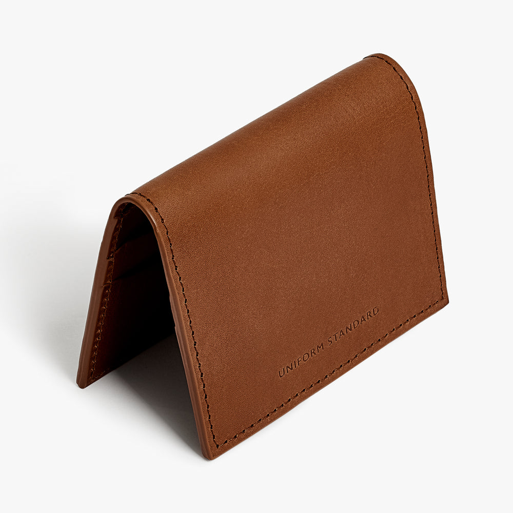 Uniform Standard premium leather cardholder in Brown designed in East London