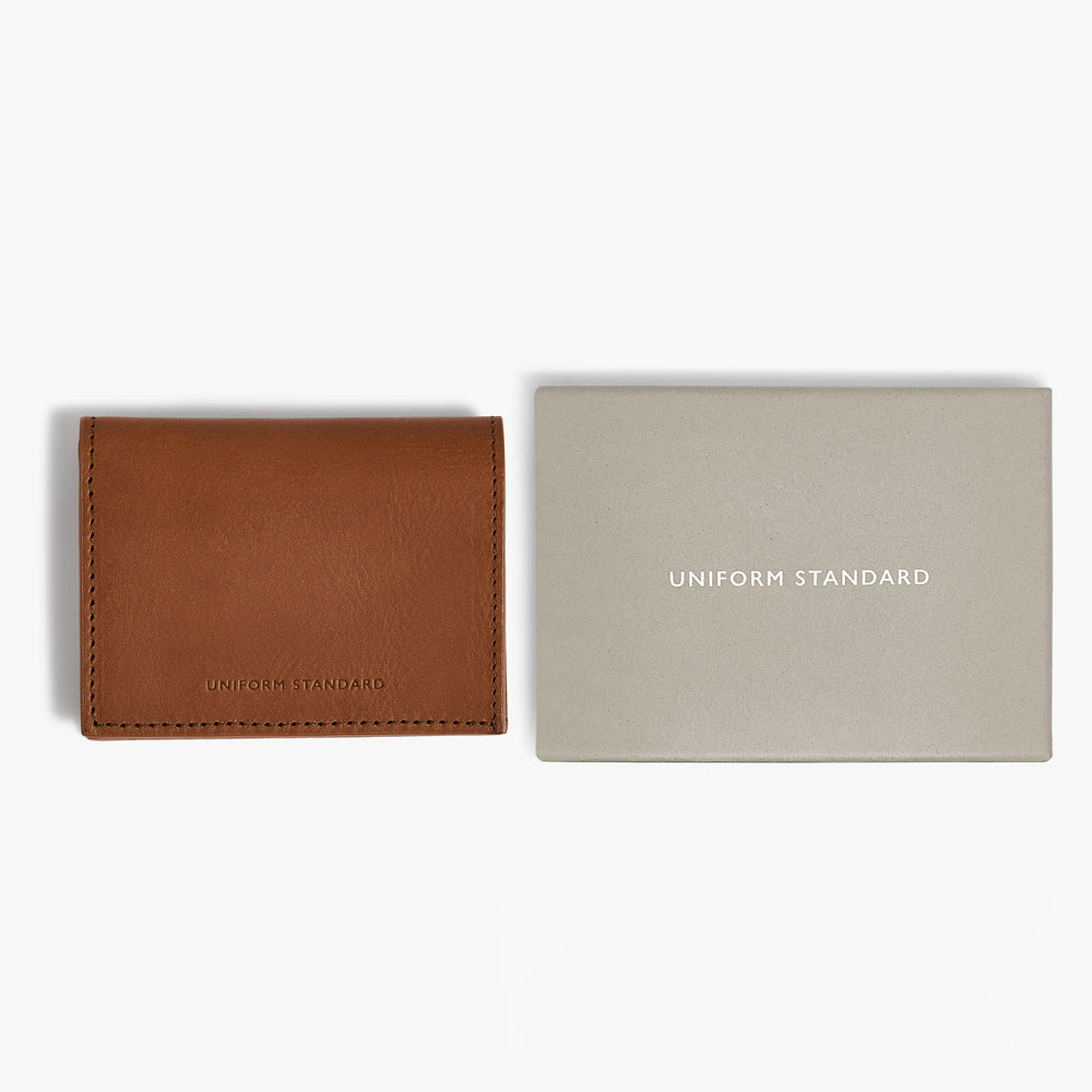 Uniform Standard premium leather cardholder in Brown designed in East London