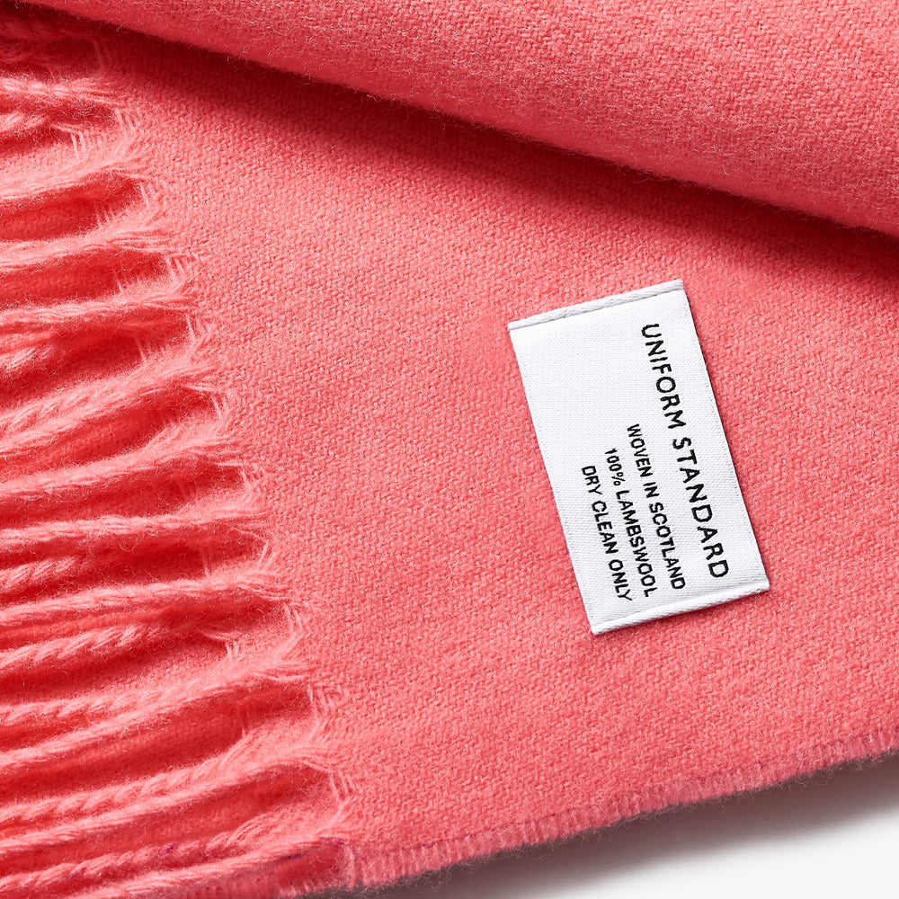 Uniform Standard luxury merino wool scarf in Pink designed in East London