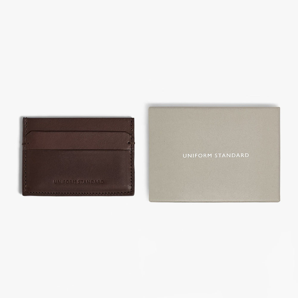 Uniform Standard premium leather cardholder in Brown designed in East London